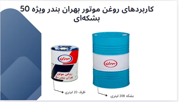 روغن موتور بهران بندر ویژه 50 بشکه‌ای